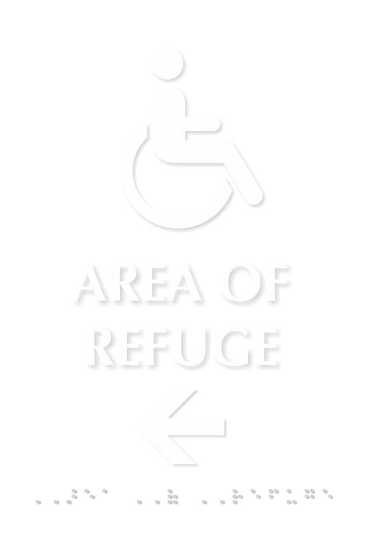 Area Of Refuge Tactile Touch Braille Sign