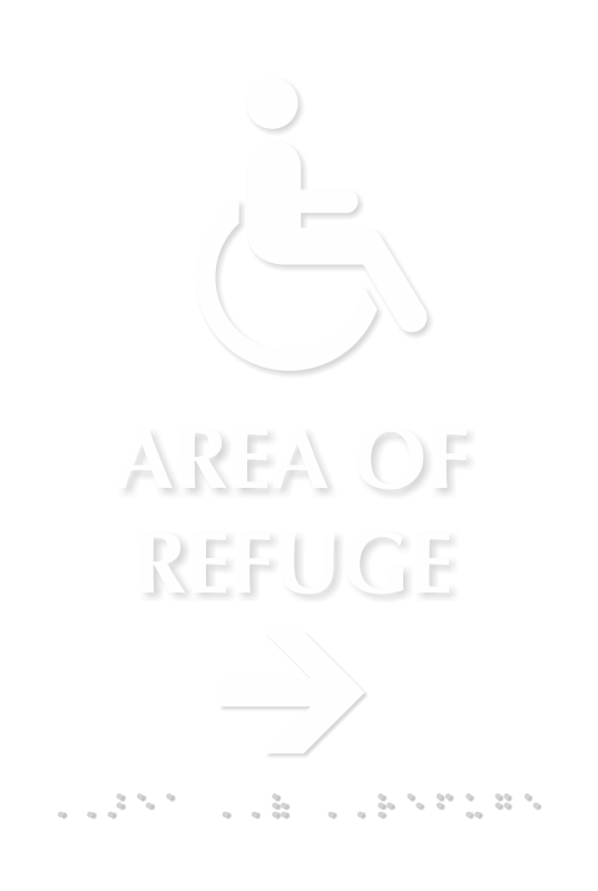 Area Of Refuge Tactile Touch Braille Sign