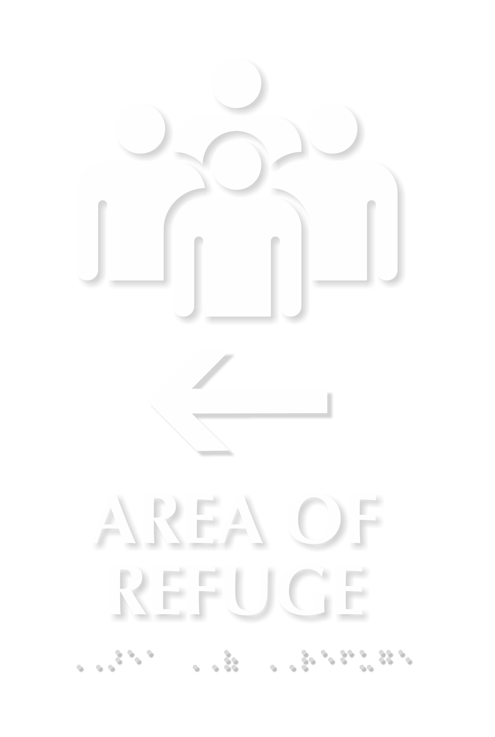 Area Of Refuge TactileTouch Braille Arrow Sign