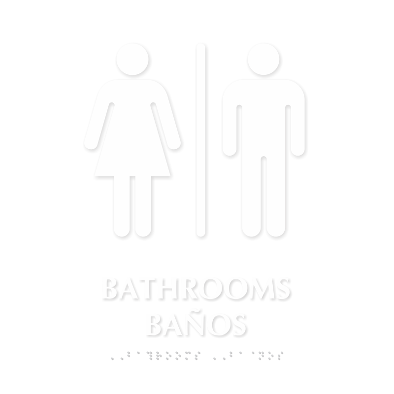 Bilingual Bathrooms Banos TactileTouch Braille Sign