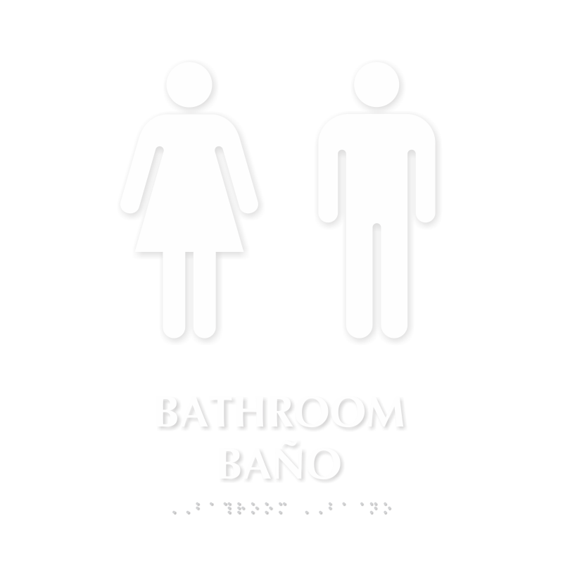 Bilingual Bathroom TactileTouch Braille Door Sign