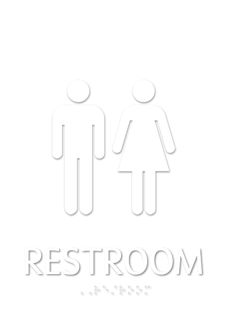 Restroom Male Female Braille Sign