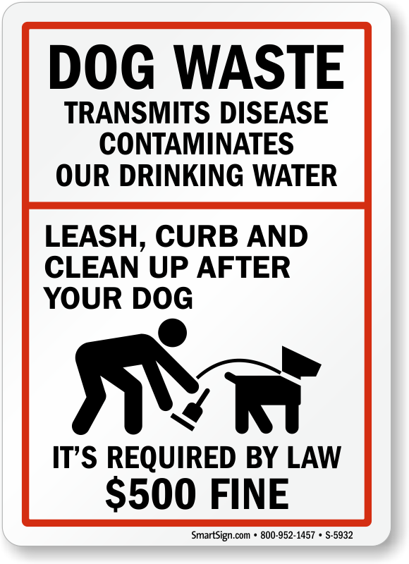 Dog Waste Transmits Disease Sign Clean Up After Dog Signs