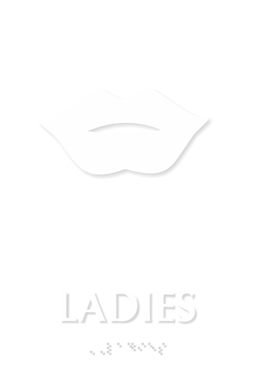 Ladies Lips Braille Restroom Sign