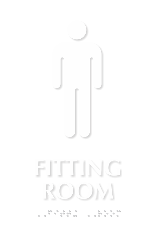 Men Fitting Room TactileTouch™ Sign with Braille