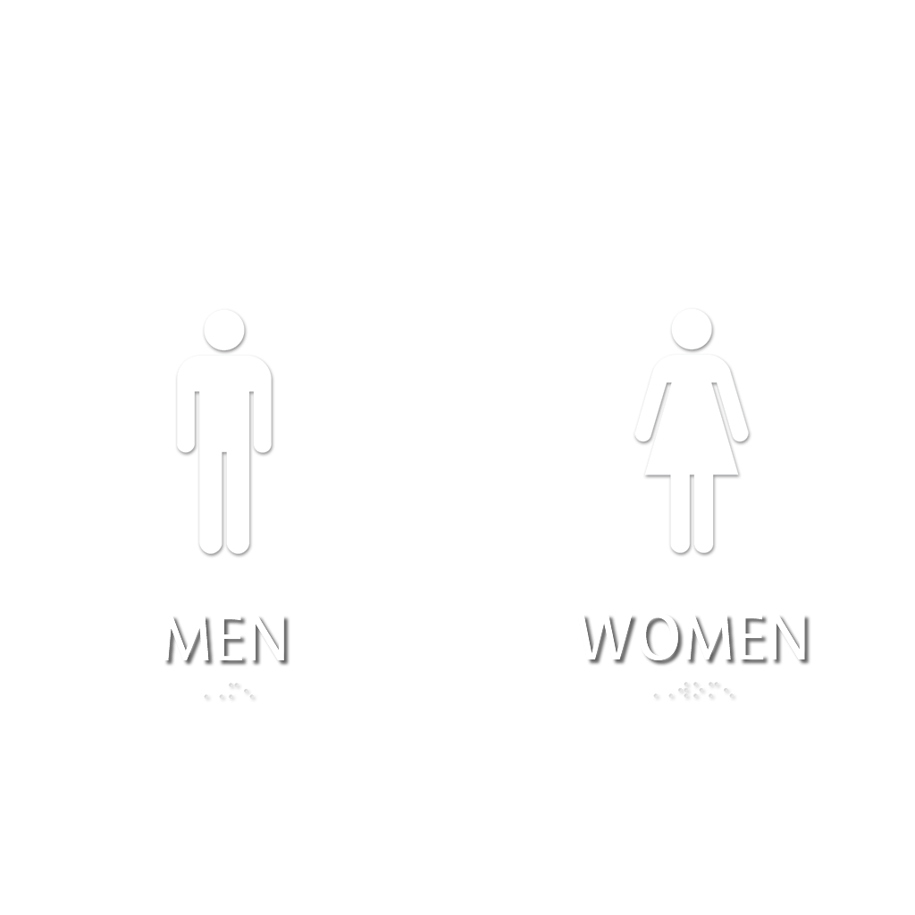 Men and Women Restroom Decorative Signs With Braille