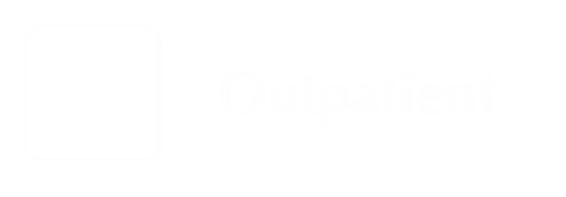 Outpatient Engraved Sign, Man Plaster on Hand Symbol
