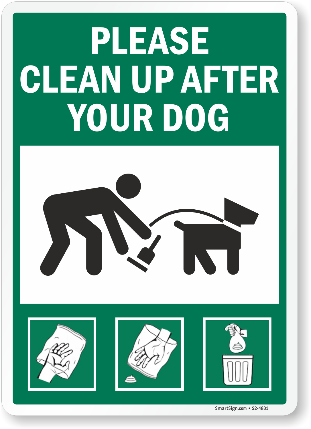 Please Curb and Pick up After Your Dog Sign Aluminum Sign 6 X 11 This is Our Home Help us Keep it Clean and Beautiful 