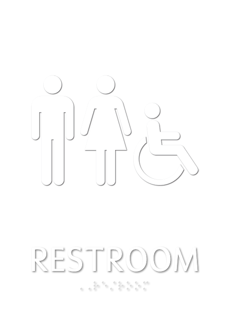 Restroom, Unisex/Handicapped, 11.375 in. x 8.375 in. Sign