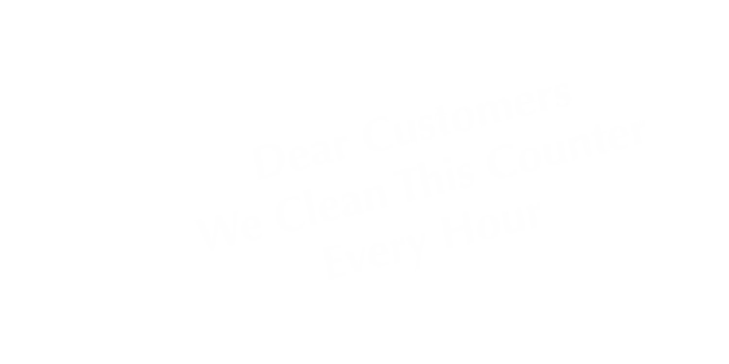 We Clean this Counter Every Hour Tabletop Sign