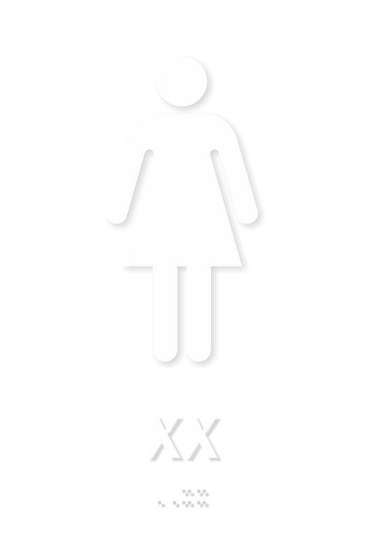 XY Women Braille Restroom Sign