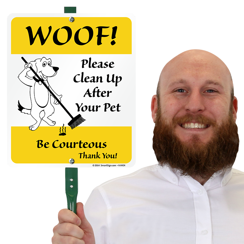3x Hundekot-Schild „Clean Up After Your Dog“ 30,5x20,3 Cm – Mit Metalldraht-Pfählen, Für Rasen & Garten