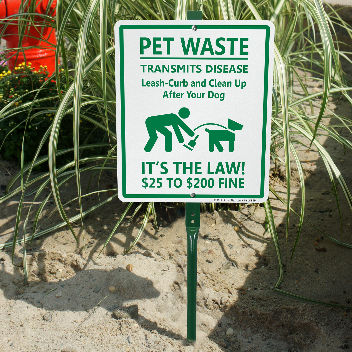 Dog Poop Sign LeashCurb and Clean Up After your Dog Sign