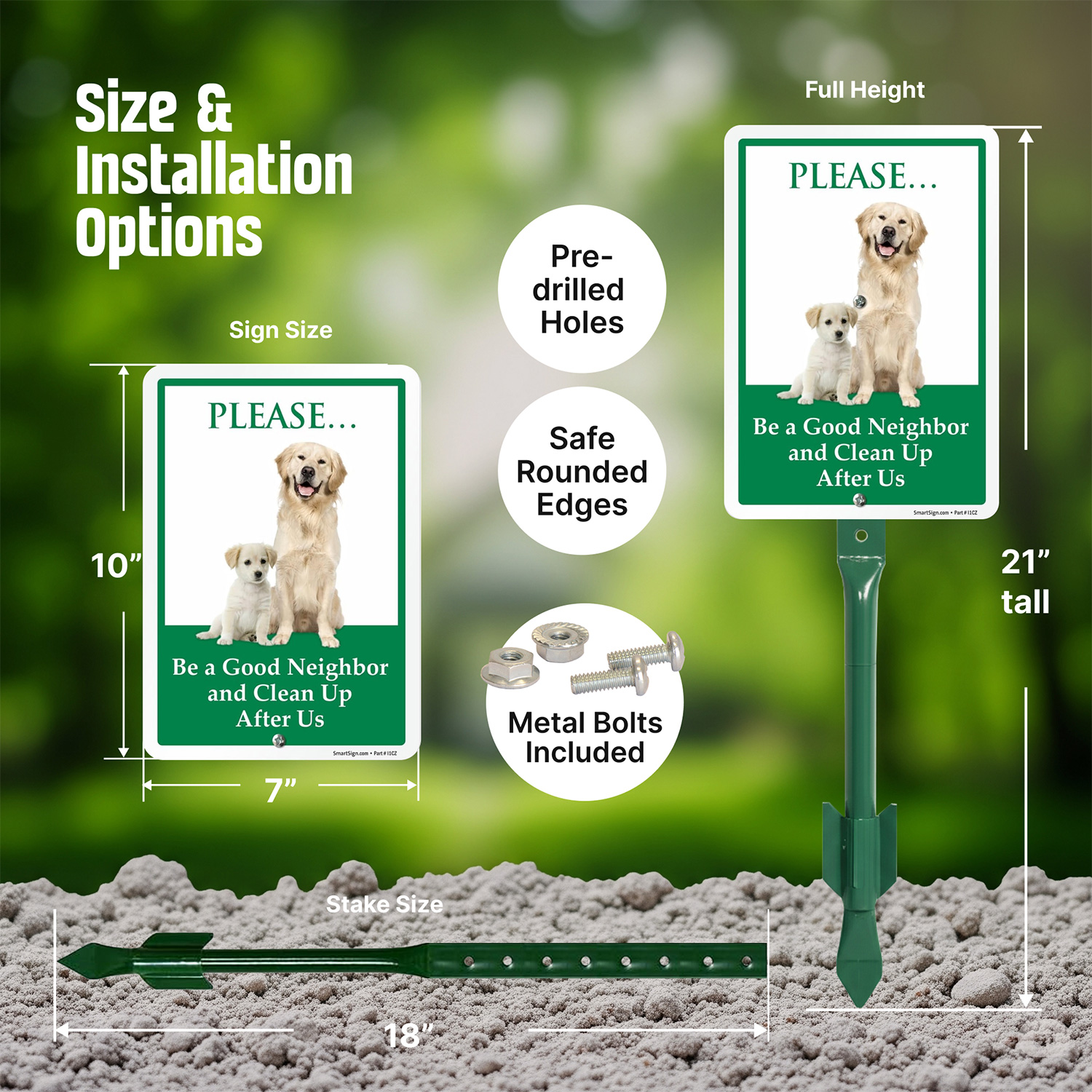 Please Be A Good Neighbor and Clean Up After Us Dog Poop Sign, SKU
