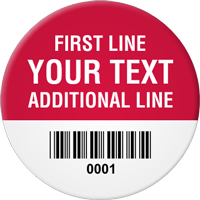 Customizable Barcode Number Circle Tag