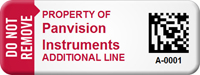 Personalized 2D Do Not Remove Barcode Asset Tag