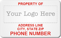 Asset Label, Property of Company Name Phone Number