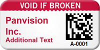Custom 2D Void If Broken Barcode Asset Tag