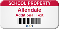 Custom School Property Asset Tag with Barcode