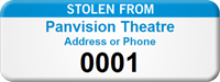Customized Stolen Asset Tag with Numbering
