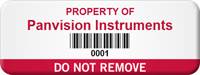 Customizable Do Not Remove Asset Tag with Barcoding