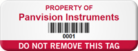 Personalized Do Not Remove Asset Tag with Barcode