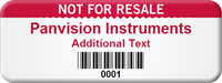 Customizable Not For Resale Asset Tag with Barcode