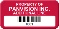 Asset Label, Property of Company Name with Barcode