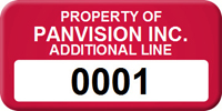 Asset Label, Property of Company Name with Numbering