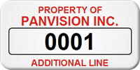 Asset Label, Property of Company Name with Numbering