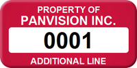 Asset Label, Property of Company Name with Numbering