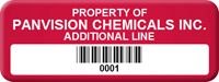Asset Label, Property of Company Name with Barcode