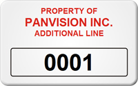 Asset Label, Property of Company Name with Numbering