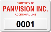 Asset Label, Property of Company Name with Numbering