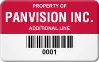 Asset Label, Property of Company Name with Barcode