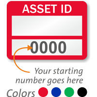 Asset ID  Prenumbered Labels (Pack of 1000)