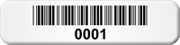 Consecutive Pre Numbered Barcode Labels, 0.25in. x 1in