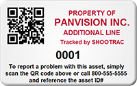 Custom Quick Response Code Asset Tag