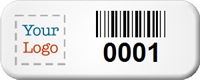 Custom Small Barcode Number Asset Tags with Logo