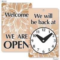 Be Back / Welcome We Are Open Sign