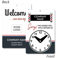 Custom Sorry We Missed You Be Back Clock Sign With Logo