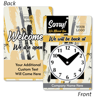 Custom Welcome We Will Be Back Clock Sign