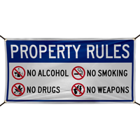 Property Rules No Alcohol No Smoking Banner