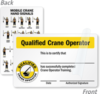 Self Laminated Qualified Crane Operator Wallet Card