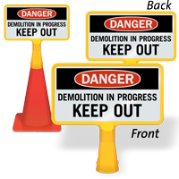 Demolition In Progress ConeBoss Sign