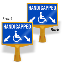 Handicapped Parking Arrow ConeBoss Sign