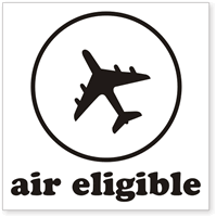 Air Eligible Plane Square Label