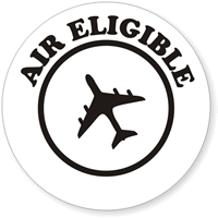 Air Eligible Plane Square Label
