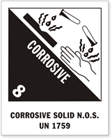 NA 1759 Corrosive Solid Label