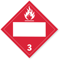 Class 3 Flammable Liquids DOT Placard